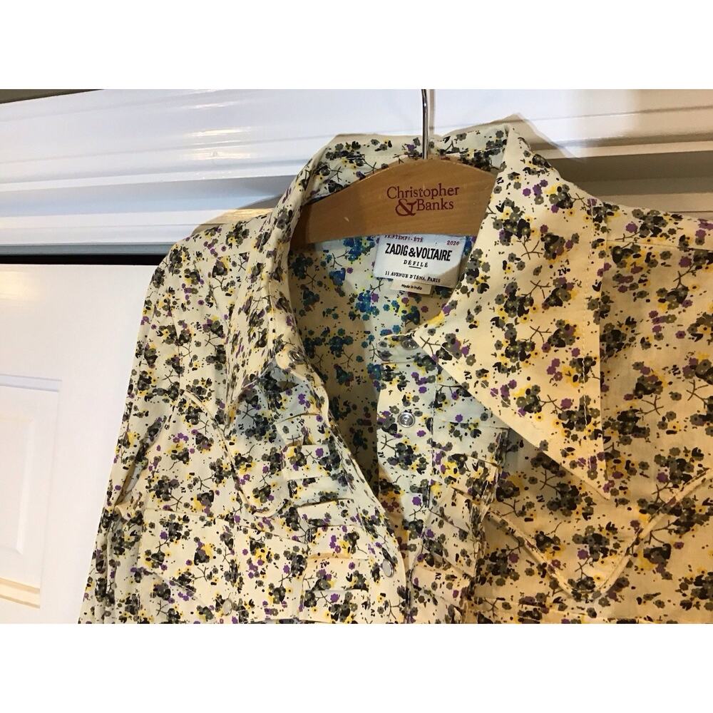 Zadig & Voltaire Trissy Mix Cotton Shirt Sz S 2020 Runway Collection Designer - Picture 6 of 12